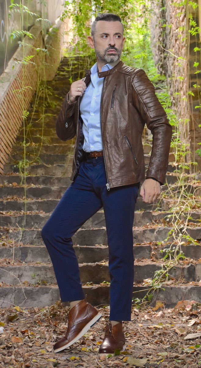 Chaqueta Piel Moto Chaqueta De Cuero De Oficina Ligera Con Cuello De Piel De Oveja Genuina Para Hombre, Color Marrón Oscuro, Cálido Para Invierno, Traje Formal De Dos, Marrón Chaqueta Casual Hombre