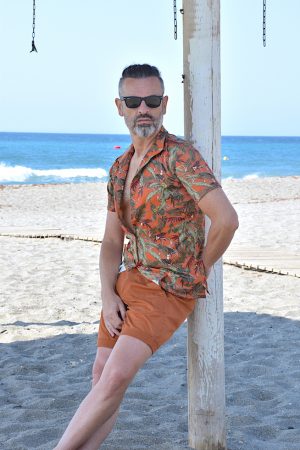 men summer outfit aloha shirt sandals